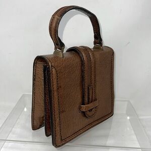 Settebello Brown Leather Double Compartment Handbag Made in Italy